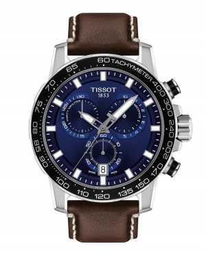 TISSOT SUPERSPORT Chronograph Braunes Lederband | T1256171604100